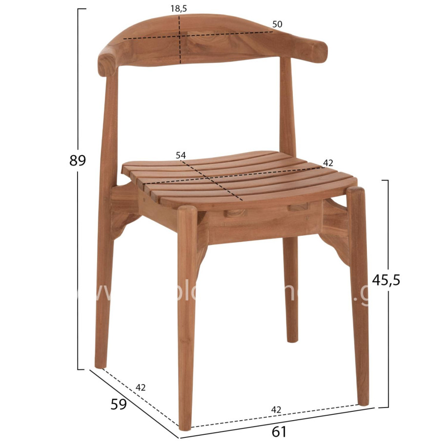 OUTDOOR DINING SET DONNY HM21292 EXTENDABLE TABLE & 6 DINING CHAIRS--TEAK WOOD