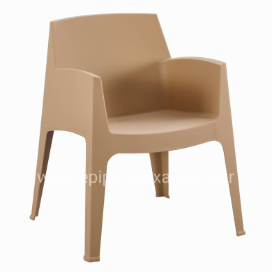 POLYPROPYLENE ARMCHAIR SLEEK HM6370.03 CAPPUCCINO 68x63x82.5Hcm.
