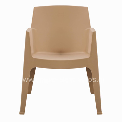 POLYPROPYLENE ARMCHAIR SLEEK HM6370.03 CAPPUCCINO 68x63x82.5Hcm.