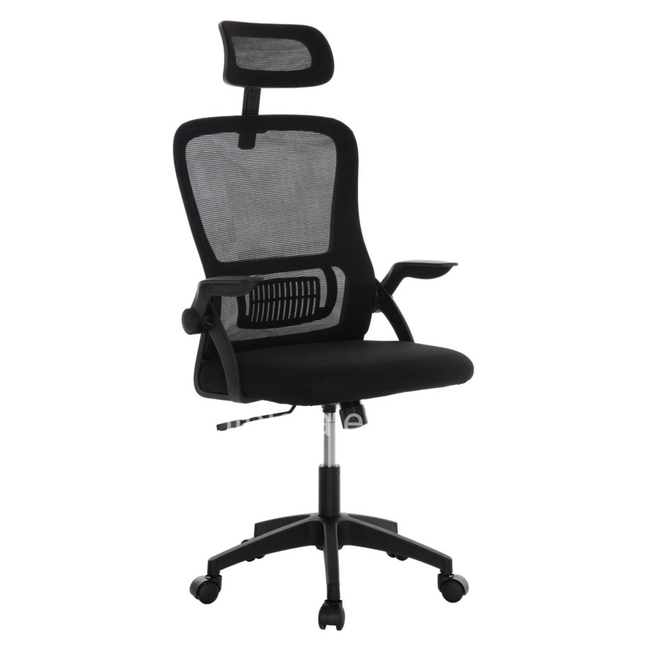 OFFICE CHAIR BLAZER HM1205.01 BLACK MESH FABRIC--BLACK ARMS 60x58x110-130Hcm.