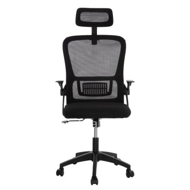 OFFICE CHAIR BLAZER HM1205.01 BLACK MESH FABRIC--BLACK ARMS 60x58x110-130Hcm.