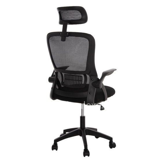 OFFICE CHAIR BLAZER HM1205.01 BLACK MESH FABRIC--BLACK ARMS 60x58x110-130Hcm.