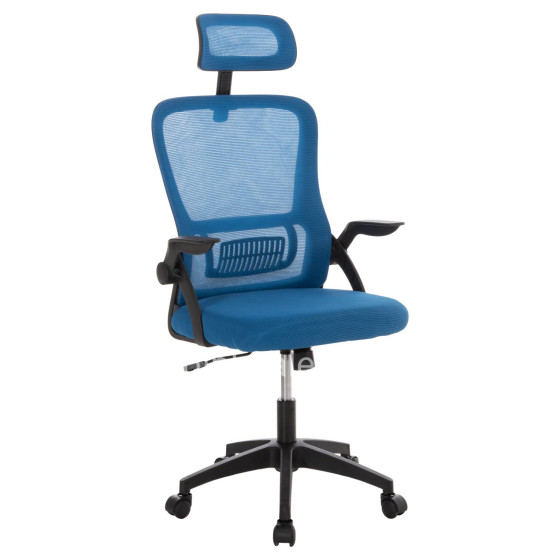 OFFICE CHAIR BLAZER HM1205.03 BLUE MESH FABRIC--BLACK ARMS 60x58x110-130Hcm.