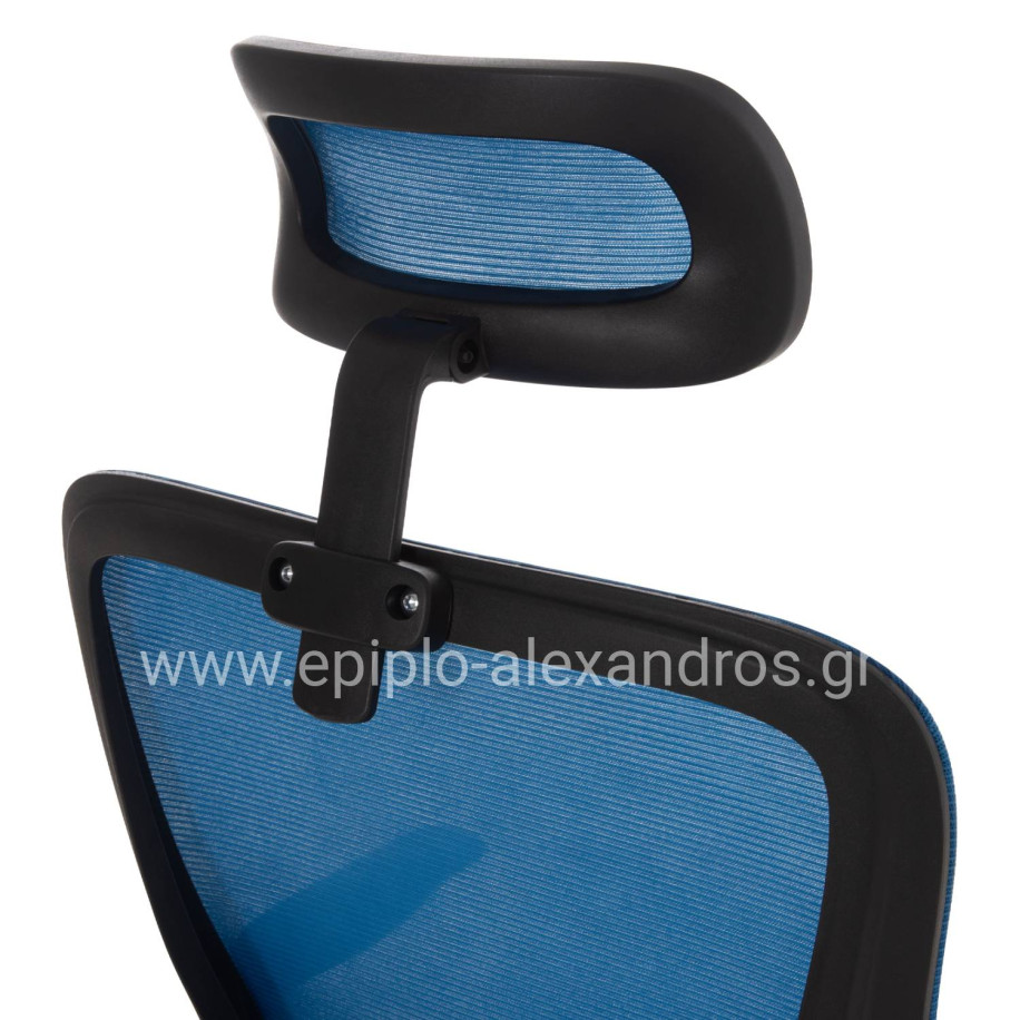 OFFICE CHAIR BLAZER HM1205.03 BLUE MESH FABRIC--BLACK ARMS 60x58x110-130Hcm.
