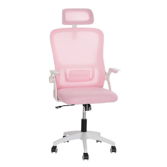 OFFICE CHAIR BLAZER HM1205.04 PINK MESH FABRIC--WHITE ARMS 60x58x110-130Hcm.