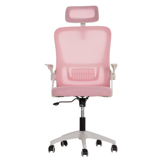 OFFICE CHAIR BLAZER HM1205.04 PINK MESH FABRIC--WHITE ARMS 60x58x110-130Hcm.