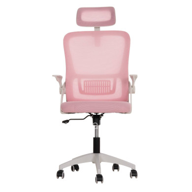 OFFICE CHAIR BLAZER HM1205.04 PINK MESH FABRIC--WHITE ARMS 60x58x110-130Hcm.