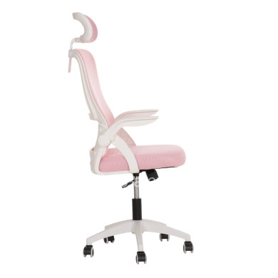 OFFICE CHAIR BLAZER HM1205.04 PINK MESH FABRIC--WHITE ARMS 60x58x110-130Hcm.
