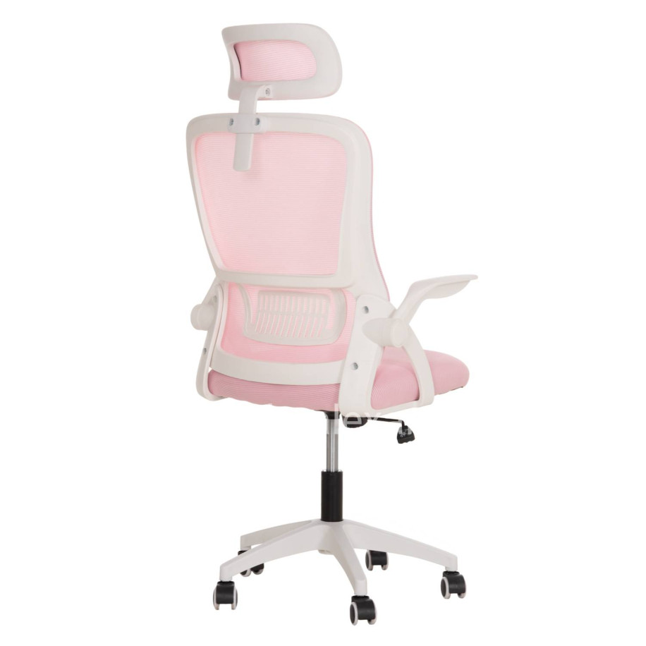 ΚΑΡΕΚΛΑ ΓΡΑΦΕΙΟΥ BLAZER HM1205.04 ΡΟΖ MESH-ΛΕΥΚΟΣ ΣΚΕΛΕΤΟΣ 60x58x110-130Υεκ.