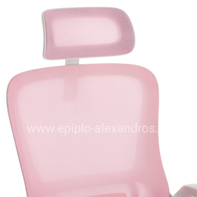 OFFICE CHAIR BLAZER HM1205.04 PINK MESH FABRIC--WHITE ARMS 60x58x110-130Hcm.