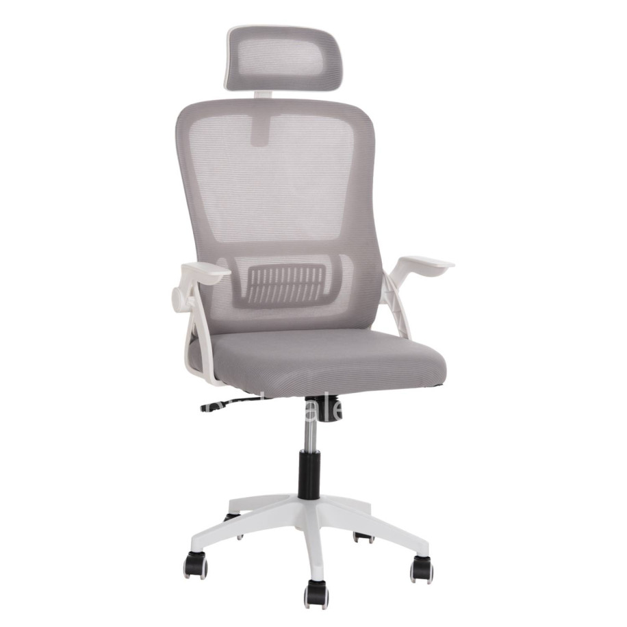 OFFICE CHAIR BLAZER HM1205.02 GREY MESH FABRIC--WHITE ARMS 60x58x110-130Hcm.