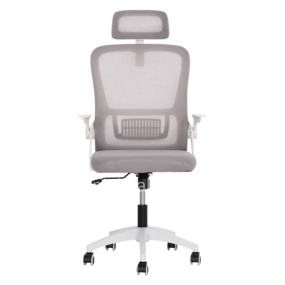OFFICE CHAIR BLAZER HM1205.02 GREY MESH FABRIC--WHITE ARMS 60x58x110-130Hcm.