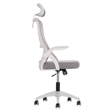 OFFICE CHAIR BLAZER HM1205.02 GREY MESH FABRIC--WHITE ARMS 60x58x110-130Hcm.