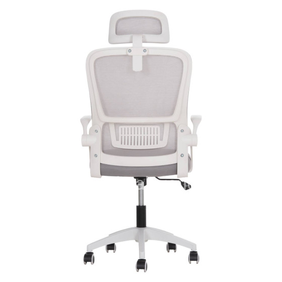 OFFICE CHAIR BLAZER HM1205.02 GREY MESH FABRIC--WHITE ARMS 60x58x110-130Hcm.