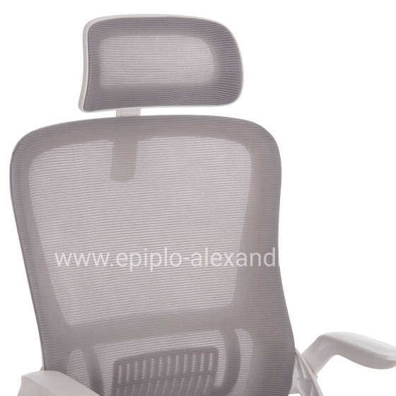OFFICE CHAIR BLAZER HM1205.02 GREY MESH FABRIC--WHITE ARMS 60x58x110-130Hcm.