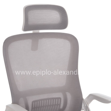OFFICE CHAIR BLAZER HM1205.02 GREY MESH FABRIC--WHITE ARMS 60x58x110-130Hcm.