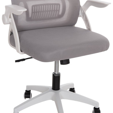OFFICE CHAIR BLAZER HM1205.02 GREY MESH FABRIC--WHITE ARMS 60x58x110-130Hcm.