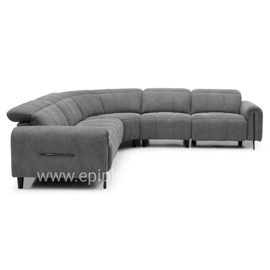 CORNER SOFA WITH 2 RECLINE SEATS ORACLE HM3290.01 GREY FABRIC 260x260x90(seat depth)x94Hcm.