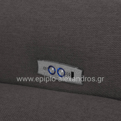 CORNER SOFA WITH 2 RECLINE SEATS ORACLE HM3290.01 GREY FABRIC 260x260x90(seat depth)x94Hcm.