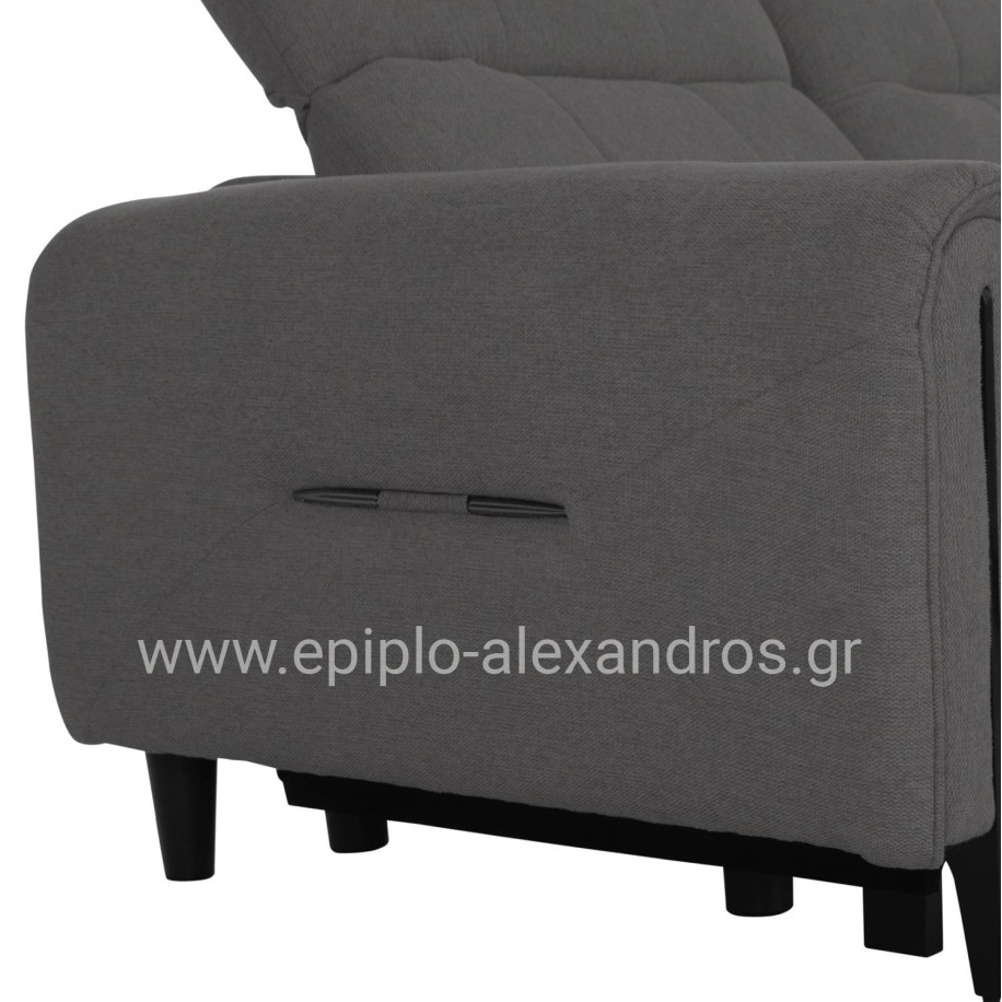 CORNER SOFA WITH 2 RECLINE SEATS ORACLE HM3290.01 GREY FABRIC 260x260x90(seat depth)x94Hcm.