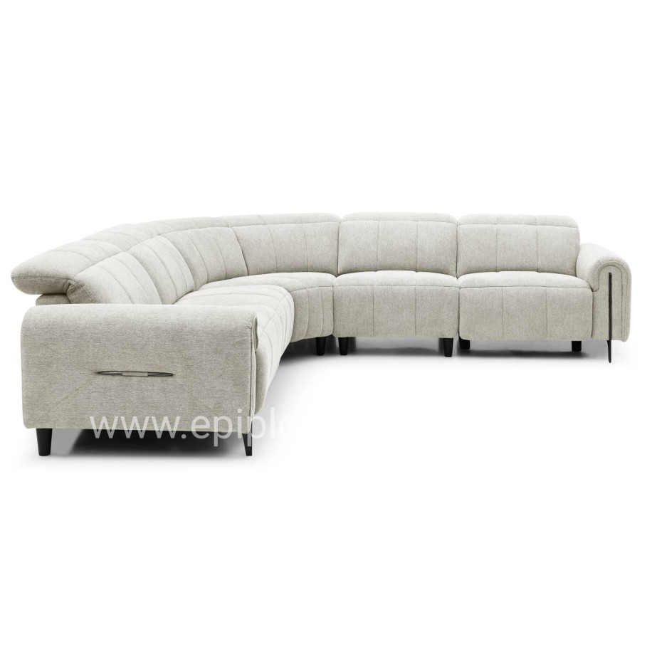 CORNER SOFA WITH 2 RECLINE SEATS ORACLE HM3290.02 BEIGE FABRIC 260x260x90(seat depth)x94Hcm.