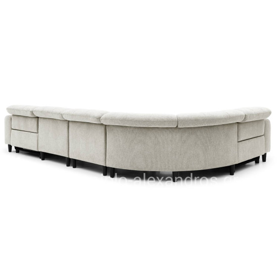 CORNER SOFA WITH 2 RECLINE SEATS ORACLE HM3290.02 BEIGE FABRIC 260x260x90(seat depth)x94Hcm.