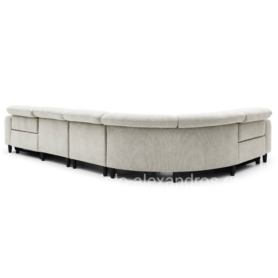 CORNER SOFA WITH 2 RECLINE SEATS ORACLE HM3290.02 BEIGE FABRIC 260x260x90(seat depth)x94Hcm.