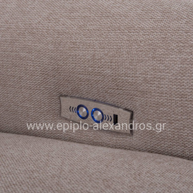 CORNER SOFA WITH 2 RECLINE SEATS ORACLE HM3290.02 BEIGE FABRIC 260x260x90(seat depth)x94Hcm.