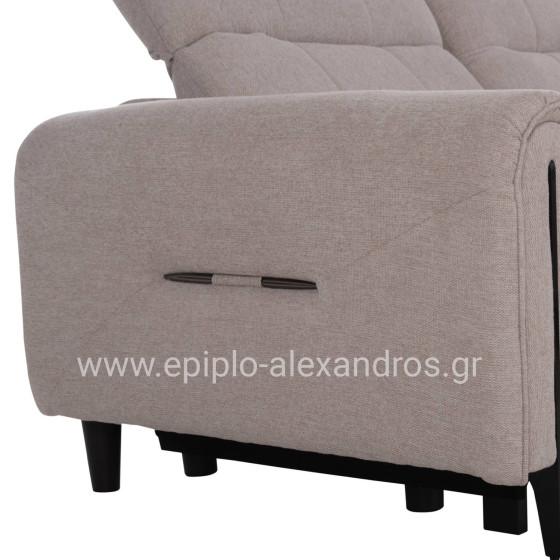 CORNER SOFA WITH 2 RECLINE SEATS ORACLE HM3290.02 BEIGE FABRIC 260x260x90(seat depth)x94Hcm.