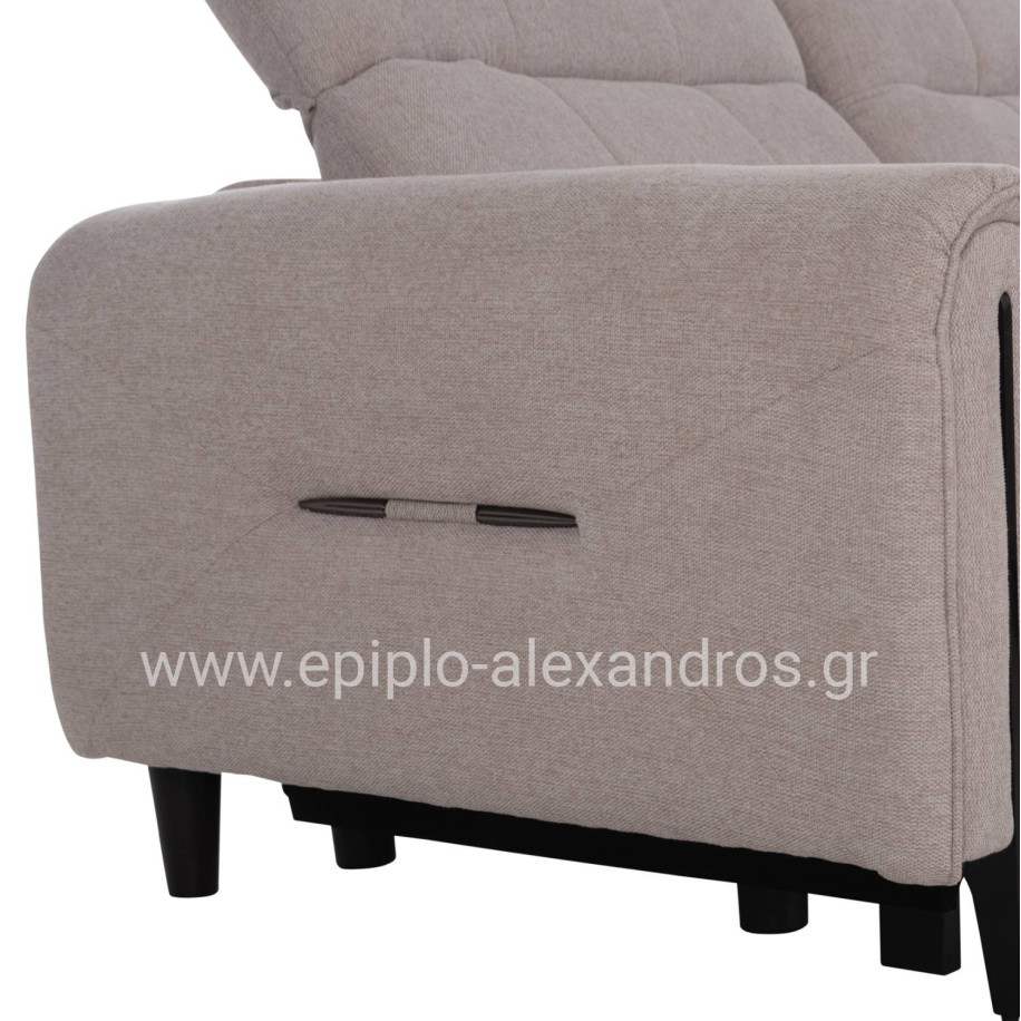 ΓΩΝΙΑΚΟΣ ΚΑΝΑΠΕΣ ΜΕ RECLINE ORACLE HM3290.02 ΜΠΕΖ ΥΦΑΣΜΑ 260x260x90(κάθισμα)x94Υεκ.