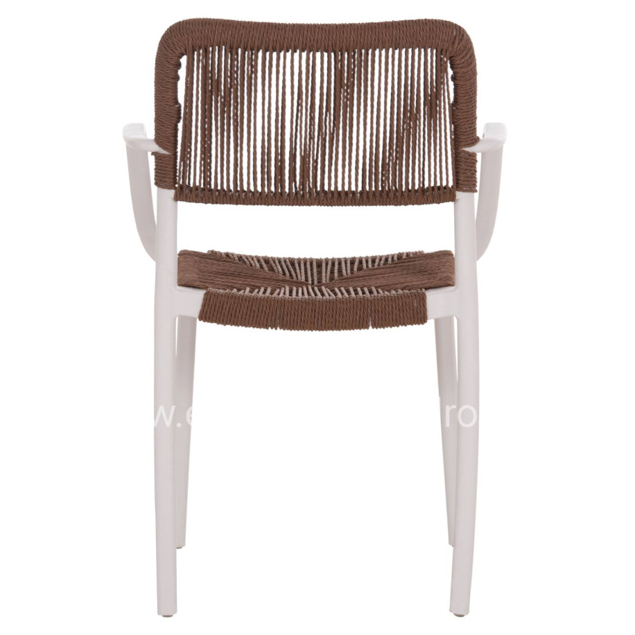 OUTDOOR DINING CHAIR STRIDER HM6391.01 WHITE POLYPROPYLENE--BROWN ROPE 57x53x80Hcm.