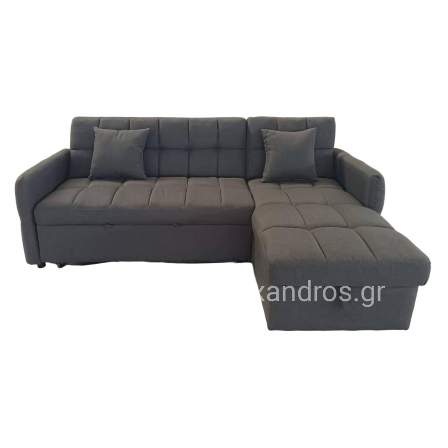 CORNER SOFABED REVERSIBLE NEZU HM3294.01 GREY FABRIC 213x145x83Hcm.