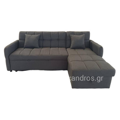CORNER SOFABED REVERSIBLE NEZU HM3294.01 GREY FABRIC 213x145x83Hcm.