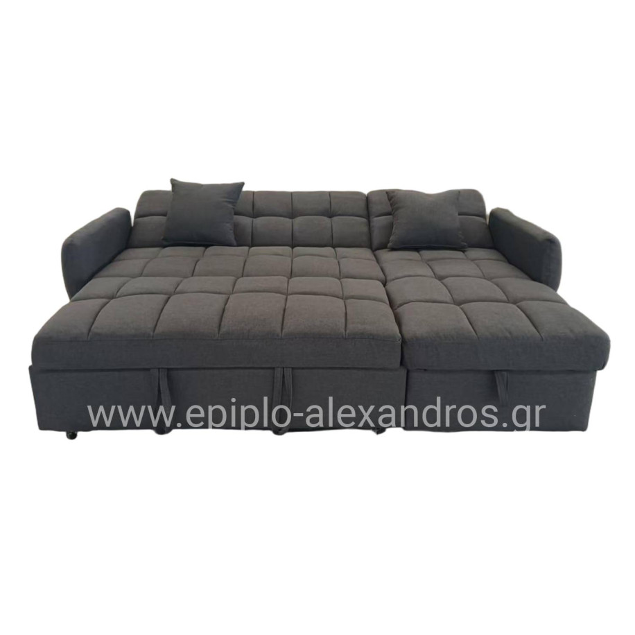 CORNER SOFABED REVERSIBLE NEZU HM3294.01 GREY FABRIC 213x145x83Hcm.