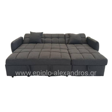 CORNER SOFABED REVERSIBLE NEZU HM3294.01 GREY FABRIC 213x145x83Hcm.