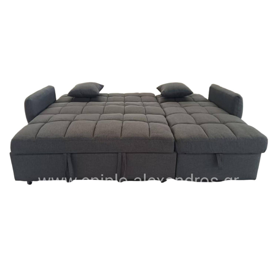 CORNER SOFABED REVERSIBLE NEZU HM3294.01 GREY FABRIC 213x145x83Hcm.