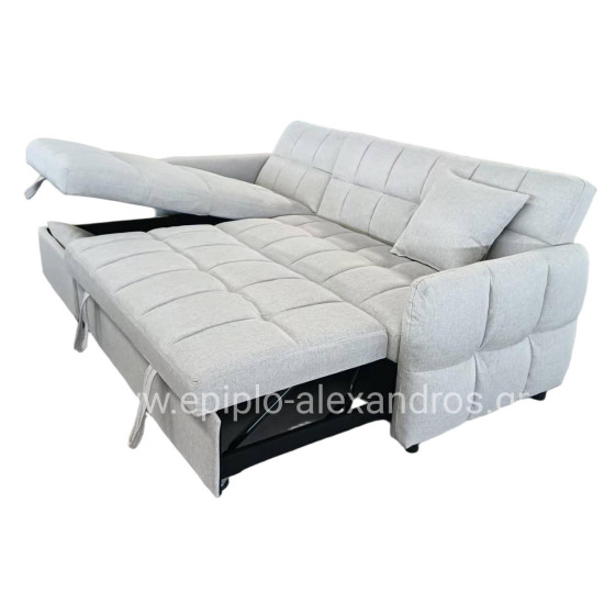 CORNER SOFABED REVERSIBLE NEZU HM3294.02 BEIGE FABRIC 213x145x83Hcm.