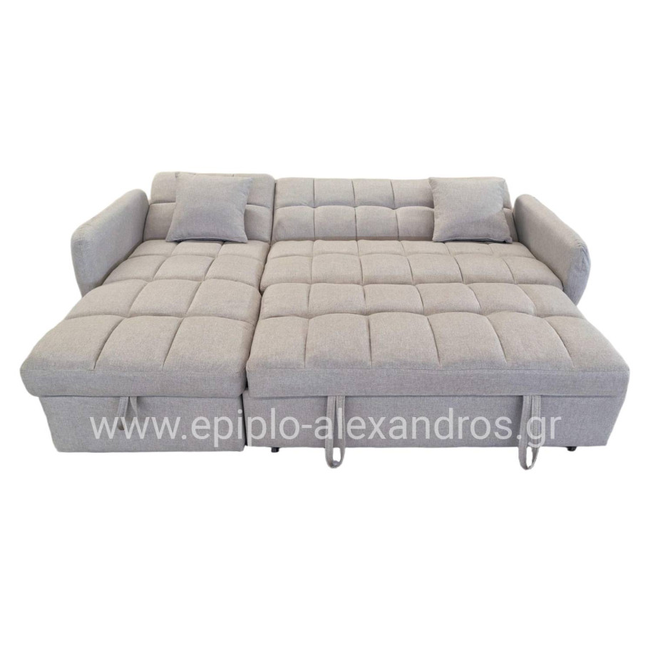 CORNER SOFABED REVERSIBLE NEZU HM3294.02 BEIGE FABRIC 213x145x83Hcm.