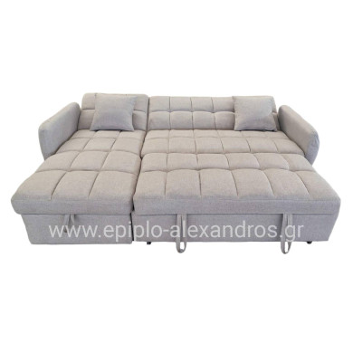 CORNER SOFABED REVERSIBLE NEZU HM3294.02 BEIGE FABRIC 213x145x83Hcm.