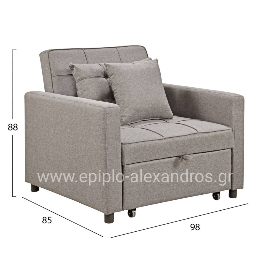 ARMCHAIR-BED MERO HM3306.03 BEIGE FABRIC 98x85x88Hcm.