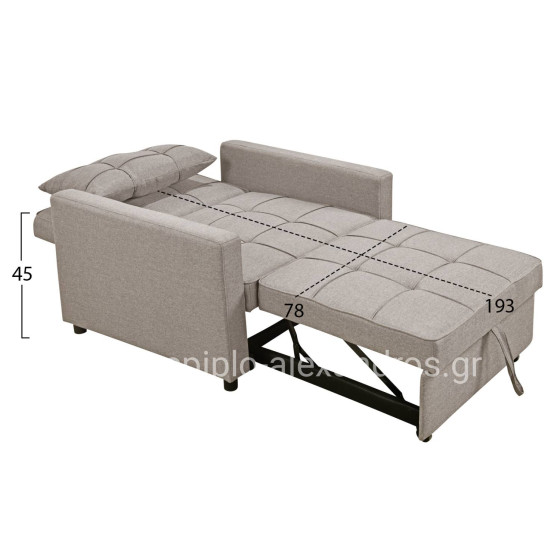 ARMCHAIR-BED MERO HM3306.03 BEIGE FABRIC 98x85x88Hcm.