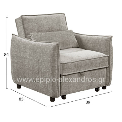 ARMCHAIR-BED ORYN HM3307.03 BEIGE FABRIC 89x85x84Hcm.