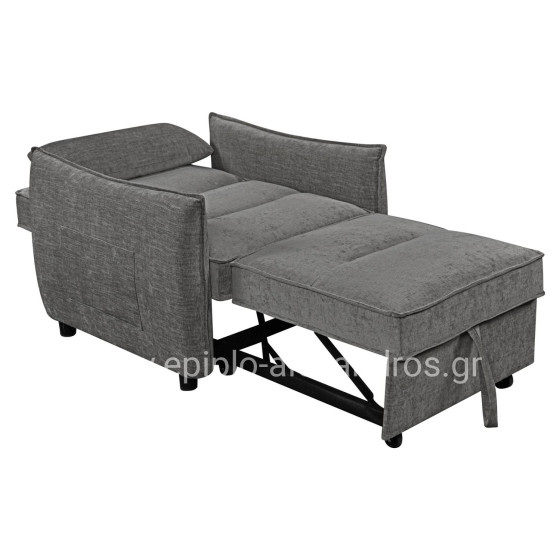 ΠΟΛΥΘΡΟΝΑ-ΚΡΕΒΑΤΙ ORYN HM3307.01 ΓΚΡΙ ΥΦΑΣΜΑ 89x85x84Υεκ.