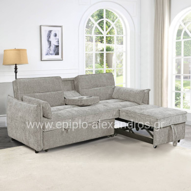 SOFABED 2-SEATER VELAR HM3305.03 BEIGE FABRIC 208x86x85Hcm.