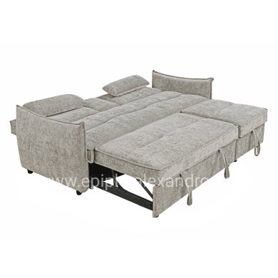 ΚΑΝΑΠΕΣ ΚΡΕΒΑΤΙ 2-ΘΕΣΙΟΣ VELAR HM3305.03 ΜΠΕΖ ΥΦΑΣΜΑ 208x86x85Υεκ.