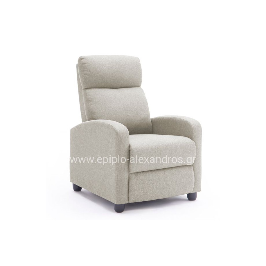 ARMCHAIR WITH PUSH-BACK RELAX MECHANISM DROSEN HM3299.03 BEIGE FABRIC 68.5x86x100Hcm.