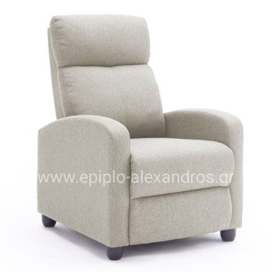 ARMCHAIR WITH PUSH-BACK RELAX MECHANISM DROSEN HM3299.03 BEIGE FABRIC 68.5x86x100Hcm.