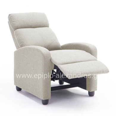 ARMCHAIR WITH PUSH-BACK RELAX MECHANISM DROSEN HM3299.03 BEIGE FABRIC 68.5x86x100Hcm.