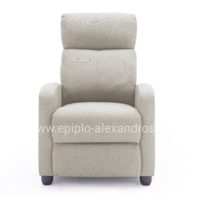 ARMCHAIR WITH PUSH-BACK RELAX MECHANISM DROSEN HM3299.03 BEIGE FABRIC 68.5x86x100Hcm.