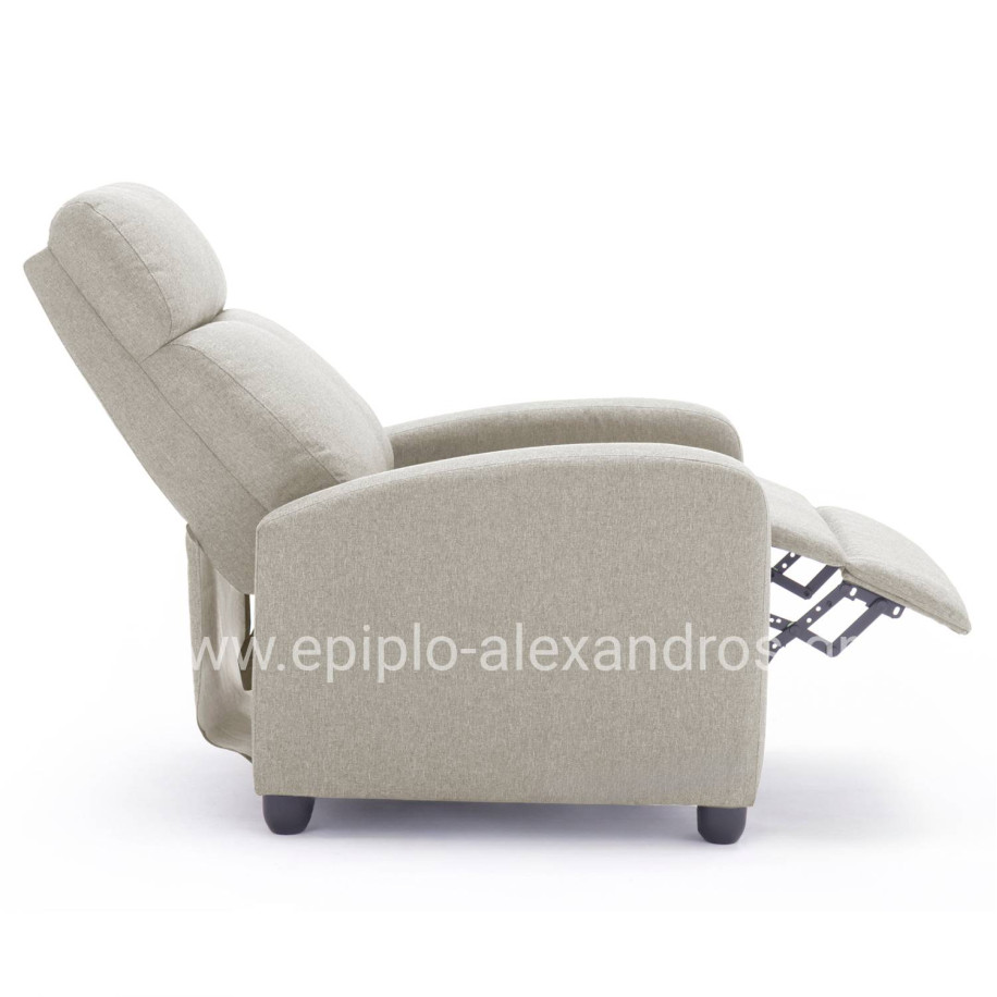 ARMCHAIR WITH PUSH-BACK RELAX MECHANISM DROSEN HM3299.03 BEIGE FABRIC 68.5x86x100Hcm.